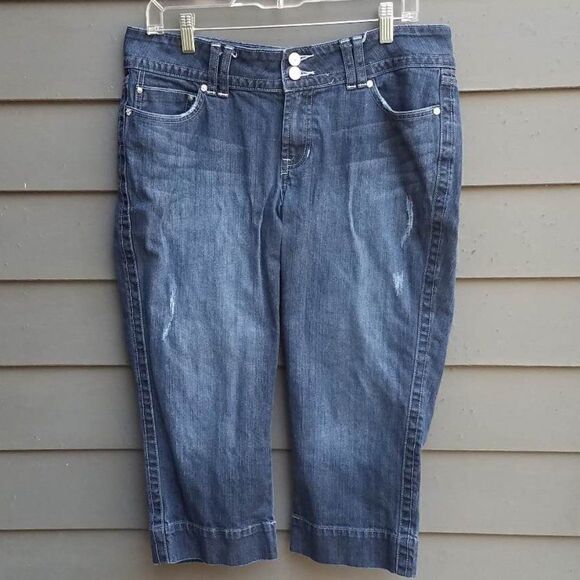 Ana Distressed Denim Cropped Jeans Size 12 - Picture 1 of 11